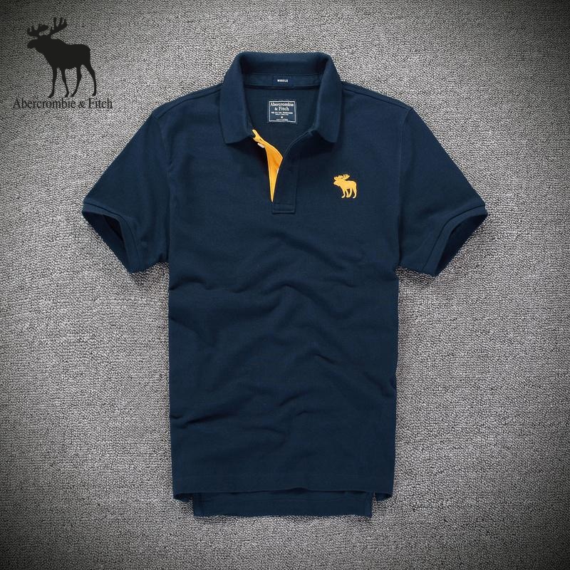 Áo polo Tay Ngắn Màu Trơn Dáng Ôm Phong Cách Doanh Nhân Thời Trang Cho Nam Abercrombie & Fitch