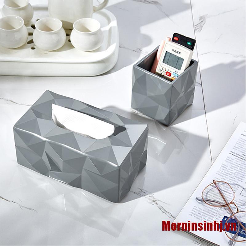 ✨Morninsinhj Home desktop remote control storage box tissue box creative home decoration