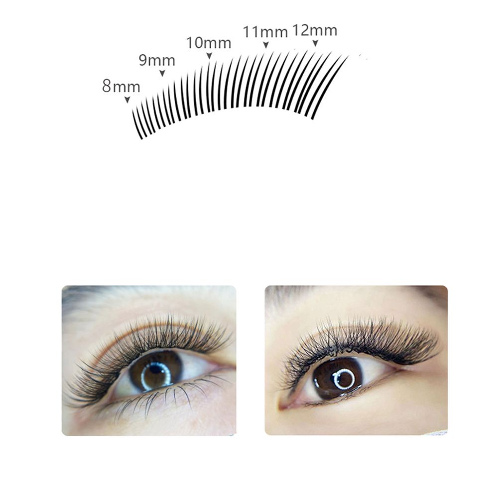 [Hàng mới về] Hộp 100 cụm lông mi giả 3D hình quạt sợi mềm cuống mi trung bình dùng để nối lông mi dài lâu