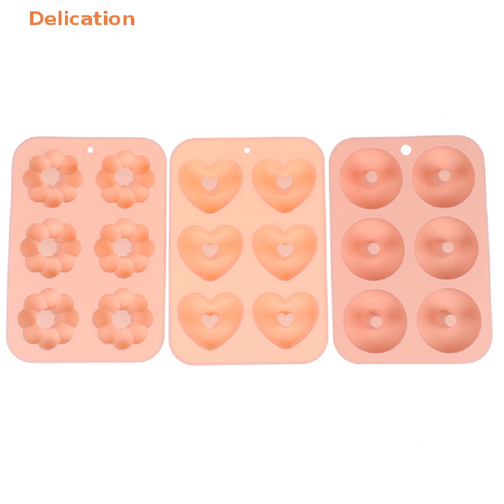 Khuôn Silicone 6 Ngăn Làm Bánh Donut Tráng Miệng DIY