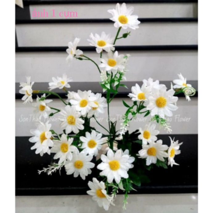 Hoa giả trang trí hoa giả decor cúc họa mi cụm lớn trang trí nhà cửa