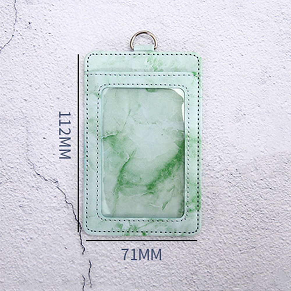 Bao da đựng thẻ ID NORMAN họa tiết cẩm thạch có thể thu vào kèm dây đeo và ngăn đựng thẻ tiện dụng