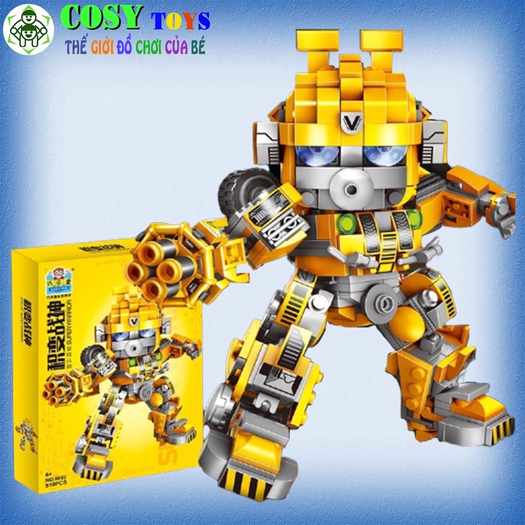 Lego xếp hình robot biến hình Bumbelee vàng với 510 mảnh ghép, mẫu robot lớn, có cử động được và nhiều chi tiết cho bé