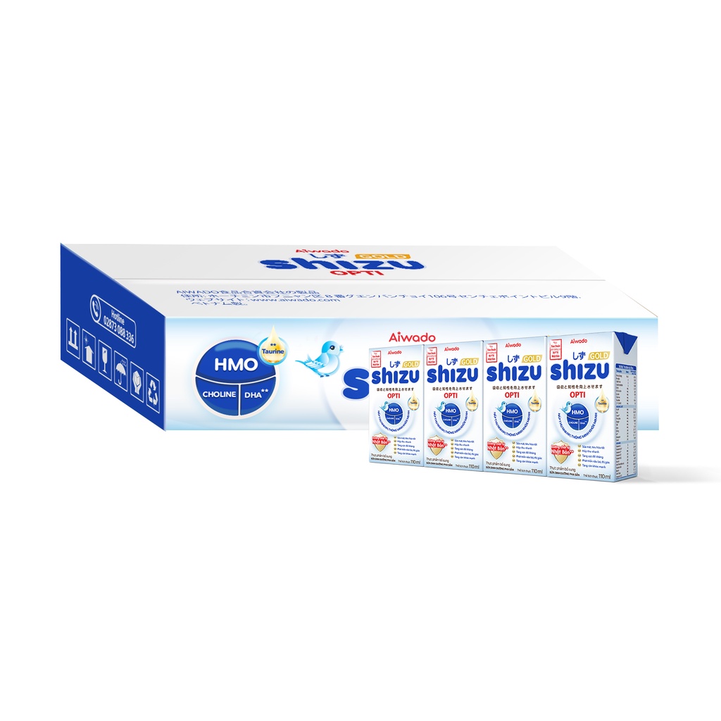 Sữa bột pha sẵn Aiwado Shizu Opti Gold thùng 48 hộp 110ml