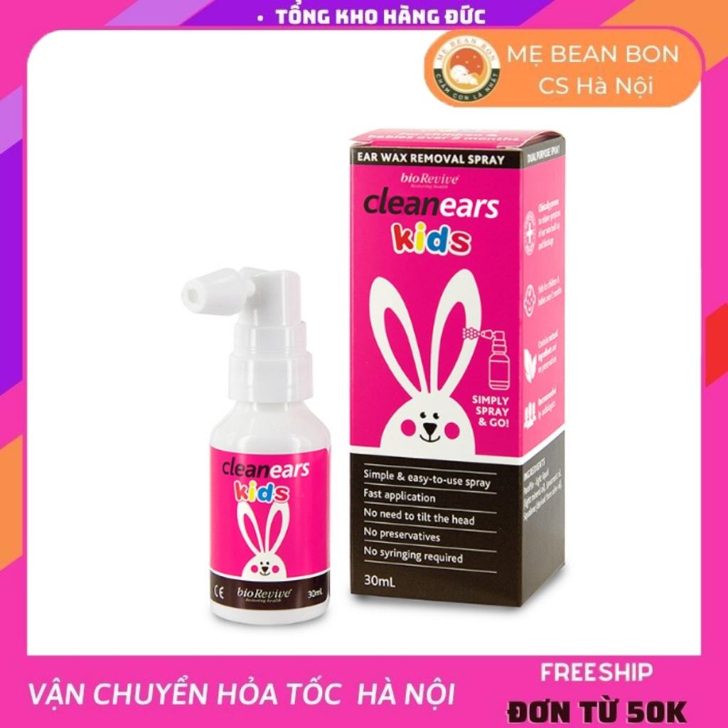 Xịt ráy tai Clean Ears Kids, Úc (30ml) xịt tai thỏ làm tan ráy tai cho bé từ 2 tháng tuổi trở lên