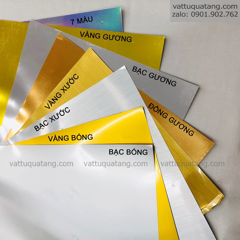 Combo 10 tờ Decal nhũ in mực nước A4,7 màu, gương, xước, bóng