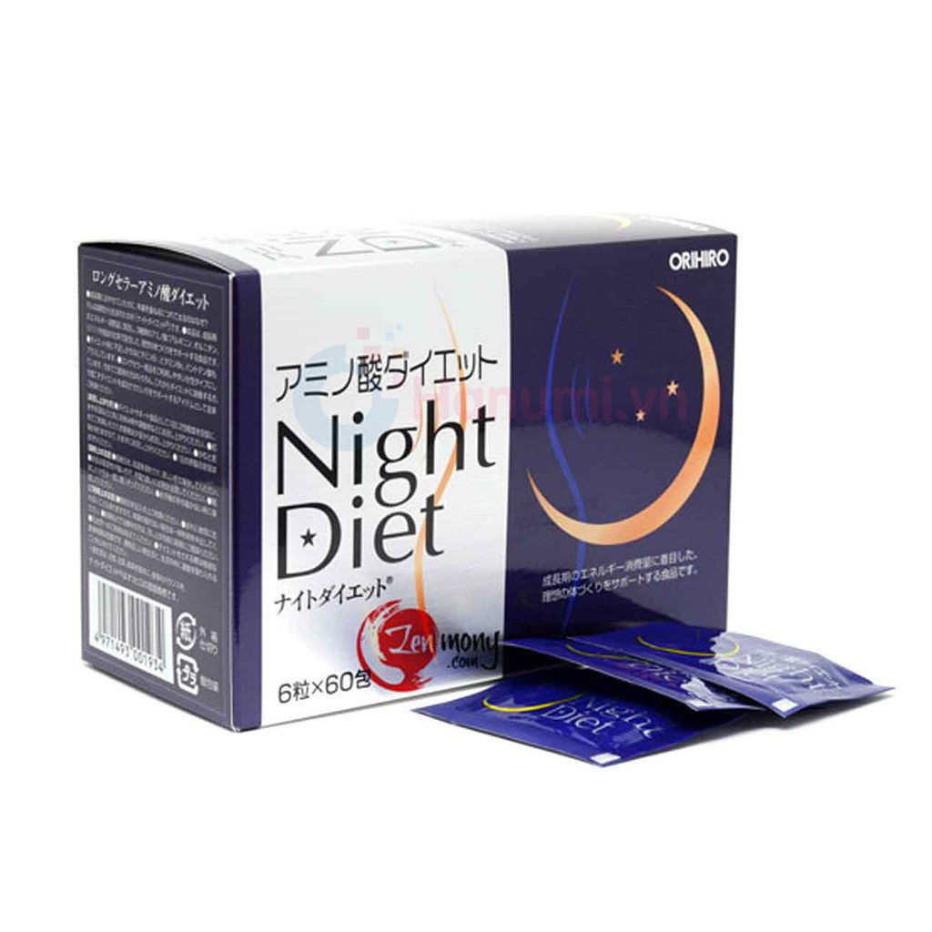 Viên giảm cân Night Diet Orihiro hộp 60 gói – Hỗ trợ chuyển hóa năng lượng, giảm cân nhanh an toàn