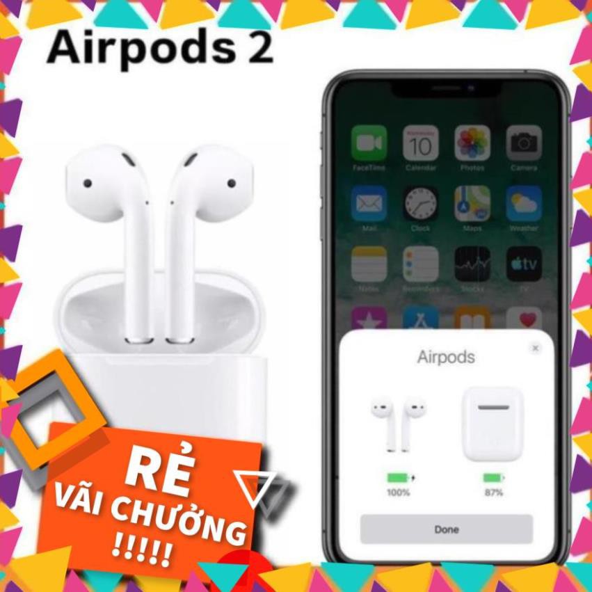 ( RẺ NHẤT VIỆT NAM) AirPods 2️⃣ (Đổi Tên - Định vị) Bản Cao Cấp ,Cảm Biến hồng ngoại , Share Audio, TẶNG BAO SILICON 🎧