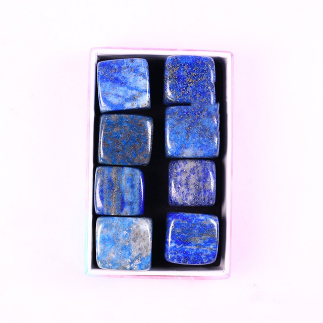 Hộp 8 Viên Đá Thanh Tẩy Lapiz Lazuli Loại To 2 Cm Năng Lượng Tích Cực