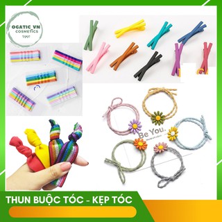 Kẹp tóc nơ, kẹp tóc hình chữ X, Thun buộc tóc Hàn Quốc duyên dáng