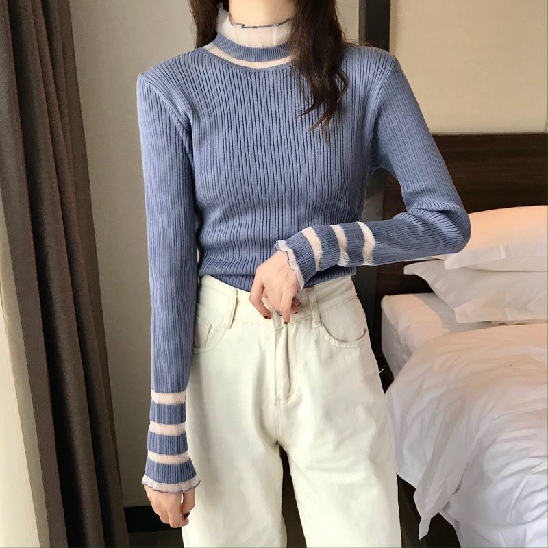 Áo Sweater Cổ Lọ Màu Đen Phong Cách Hàn Quốc Thời Trang Mùa Đông 2022