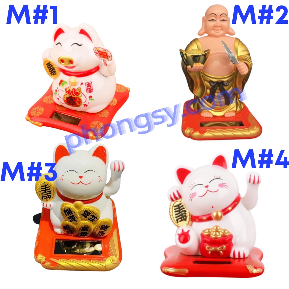 Mèo Thần Tài Vẫy Tay Năng Lượng Mặt Trời