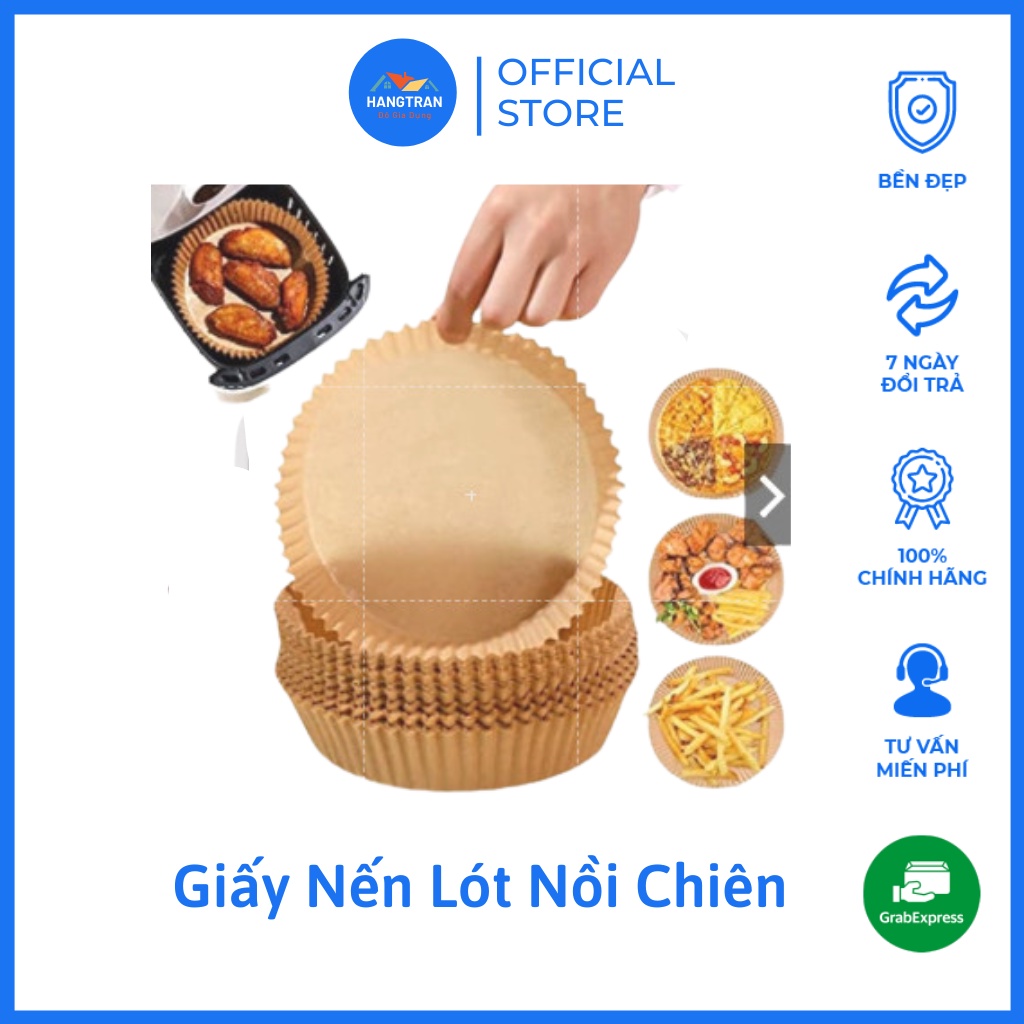 Giấy Nến Lót Nồi Chiên Thấm Dầu - Khay Giấy Lót Thức Ăn-Sỉ Trần Hằng