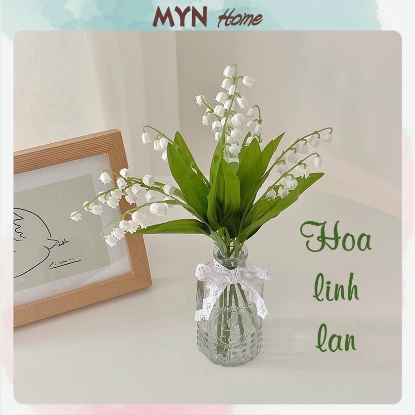 Hoa linh lan giả - Bình thủy tinh đựng Hoa lan chuông xinh xắn decor MYN Home