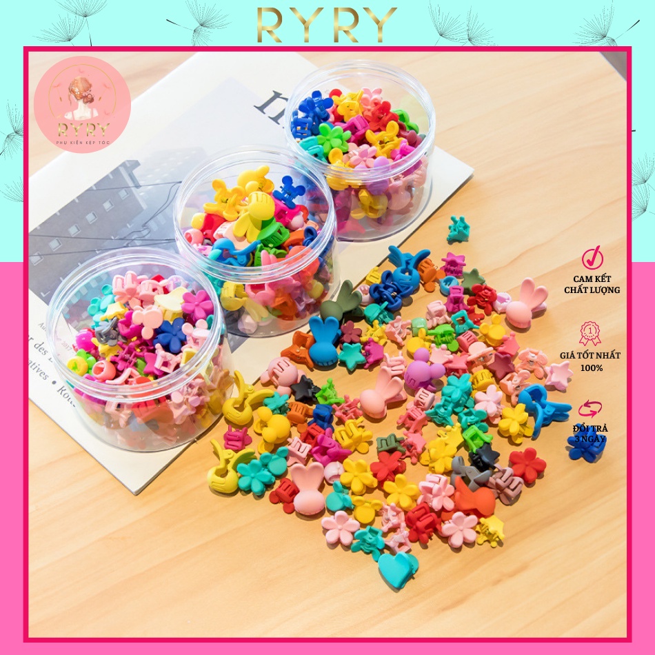 Set Kẹp Tóc Hình Hoa Mini Dễ Thương Xinh Xắn Phong Cách Hàn Quốc