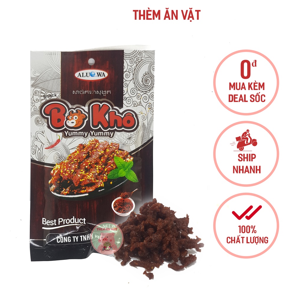 10 Gói Bò Khô Yummy Yummy, Snack Dai Dẻo Vị Cay Ngọt Đậm Đà