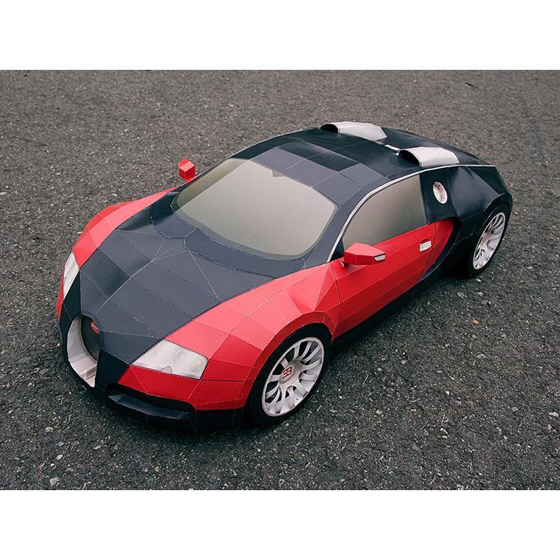 (Thiết kế chuẩn) Bộ kit mô hình giấy 3D xe Bugatti Veyron kích thước lớn 76cm