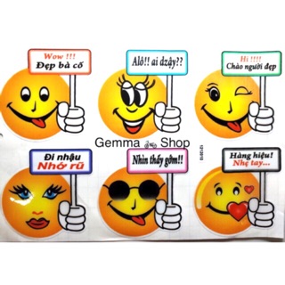Tem dán decal xe máy hình mặt cười