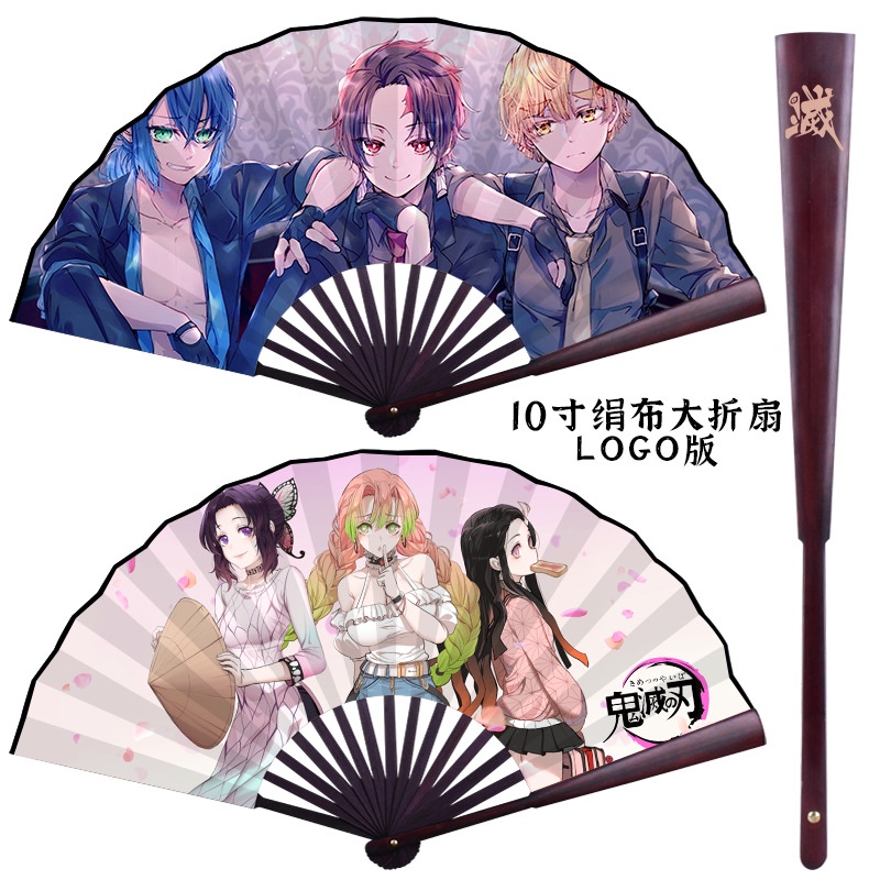 Quạt vải hình anime cho người hâm mộ Genshin Impact Jujutsu Kaisen OnePiece Naruto Demon Slayer 33cm trang trí nội thất