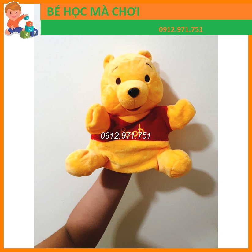 (hàng mới 100%) Rối bàn tay hoạt hình gấu pooh, lợn piglet , mickey đáng yêu cho bé