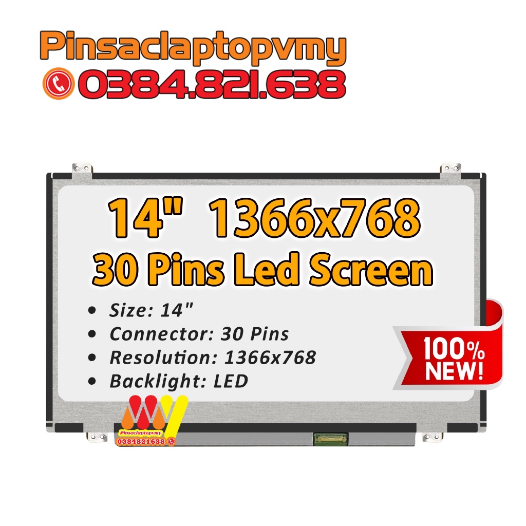 Màn hình Laptop HP 14-am065tu 14-am102tx 14-AC034TX 14-AC054TU am029tx. LCD 14&quot; Mỏng 30 Pin HD New 100%