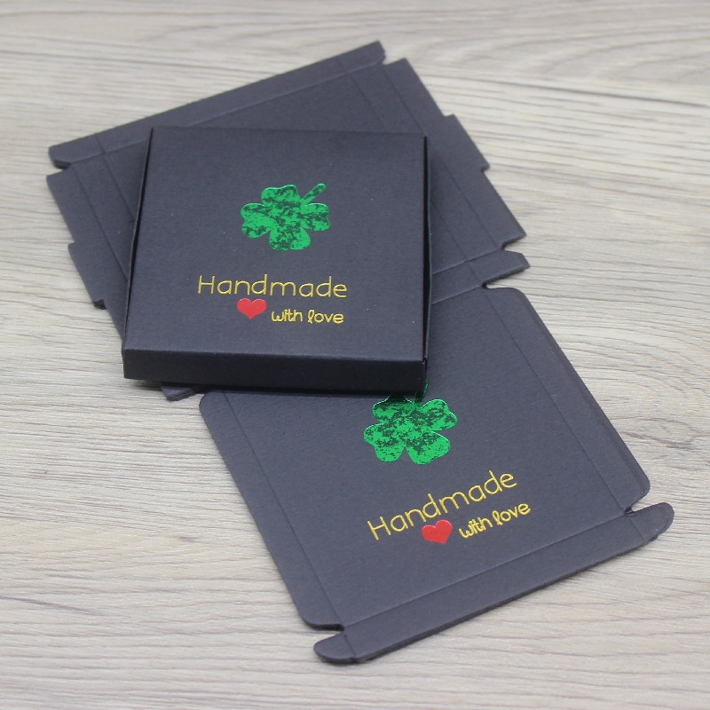 Bộ 10 Hộp Quà 8.5x8.5x1cm Tự Làm Họa Tiết Xinh Xắn