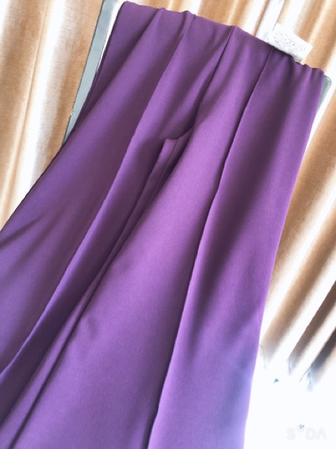 Quần ống rộng nữ,quần ống suông nữ gân giữa cạp cao dáng dài chất vải co giãn