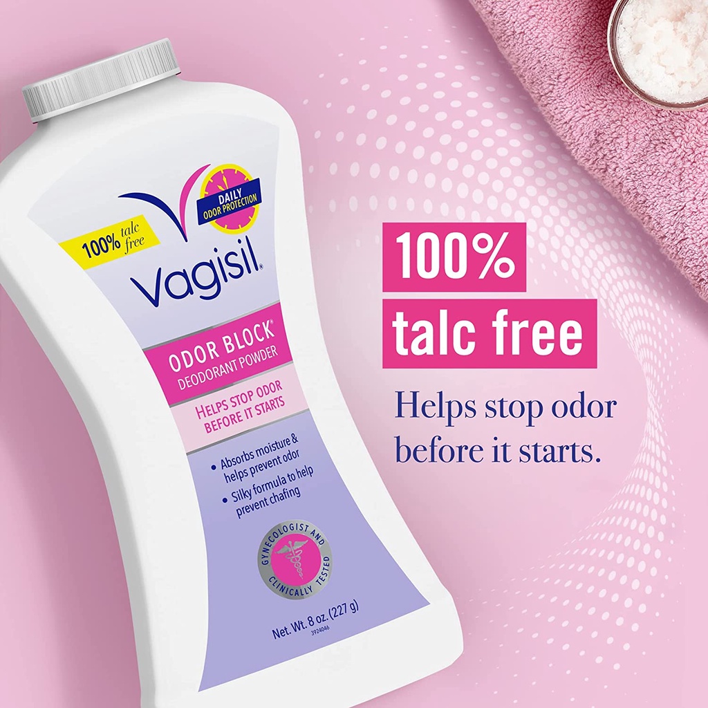 Bill US - Phấn rôm vệ sinh phụ nữ VAGISIL DEODORANT POWDER ODOR BLOCK