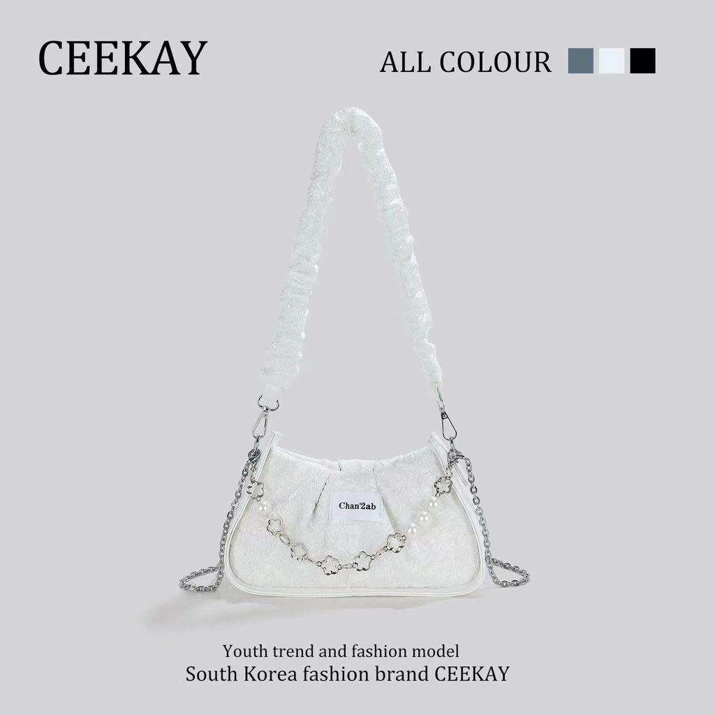Ceekay Túi Xách Đeo Dưới Cánh Tay Họa Tiết Hoa Sữa fufu Chính Hãng Thời Trang Mùa Hè Dành Cho Bạn Nữ