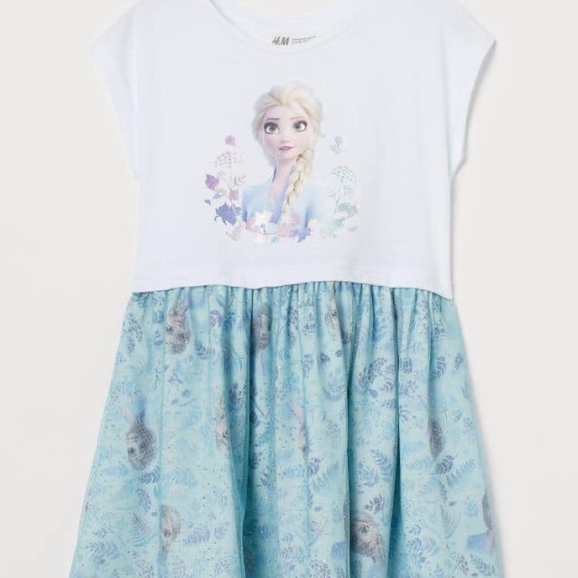 Váy Elsa trắng xanh
