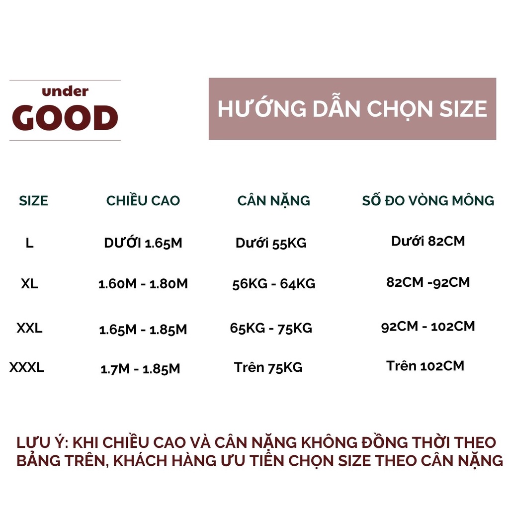 [Thanh lý lẻ size] Quần lót Boxer nam mùa hè vải Cotton tinh khiết, Quần sịp đùi thời trang 2021/ UnderGOOD