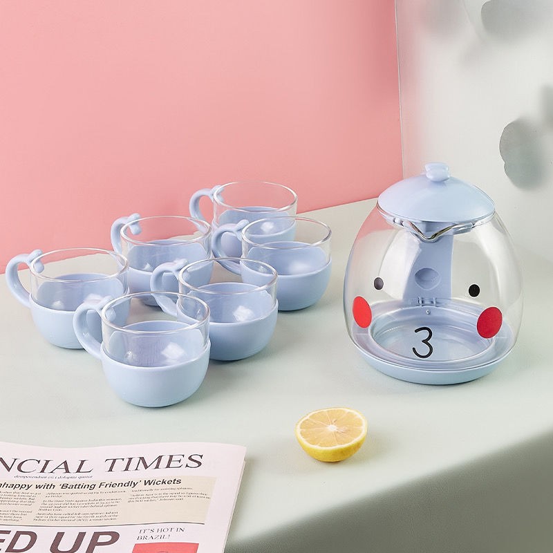 Bộ Ấm và Cốc Thủy Tinh 6 Chiếc Cá Voi Cực Đáng Yêu