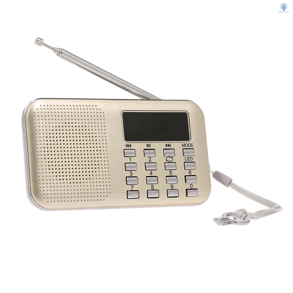Lighthome Y-896 Mini FM Radio Kỹ Thuật Số Di Động Loa Stereo 3W Máy Nghe Nhạc MP3 Chất Lượng Âm Thanh Độ Trung Thực Cao w / Màn Hình Hiển Thị 2 Inch Hỗ Trợ Ổ Đĩa USB Thẻ TF AUX-IN Tai Nghe-out