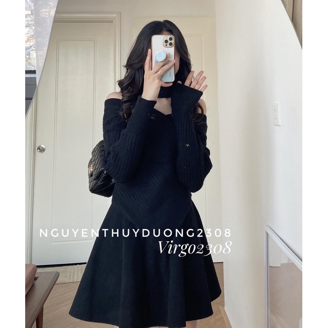 [HÀNG SẴN]ÁO LEN VẠT CHÉO KÈM CHOCKER LEN SIÊU XINH HÀNG QUẢNG CHÂU | BigBuy360 - bigbuy360.vn