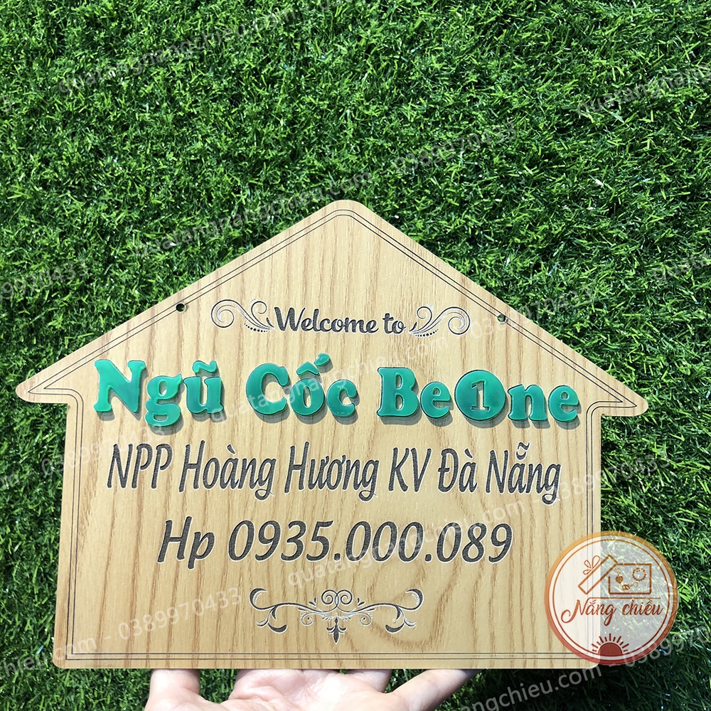 Bảng hiệu gỗ trang trí shop - Thiết kế và khắc tên theo yêu cầu - Đạo cụ chụp ảnh sản phẩm chuyên nghiệp