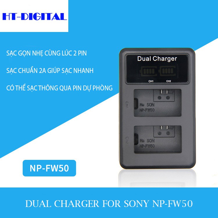 Sạc đôi pin Sony NP-FW50