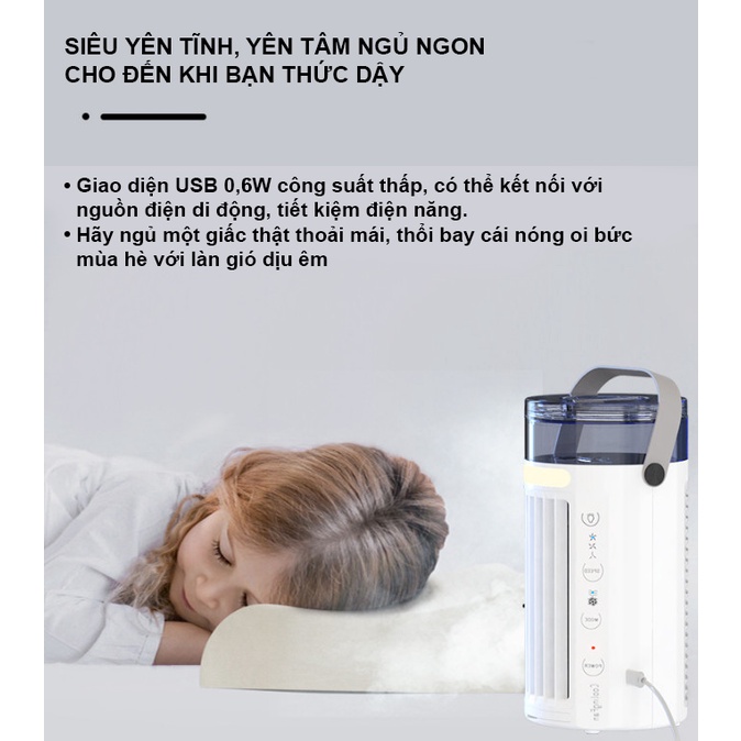 'Chuyên Sỉ''Máy làm mát không khí để bàn𝑭𝑹𝑬𝑬𝑺𝑯𝑰𝑷Máy tạo ẩm Phun Sương Quạt làm mát Máy điều hòa không khí Quạt Cắm USB