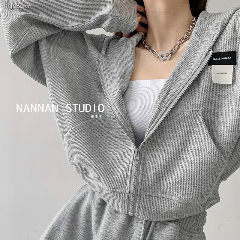 Áo khoác tay dài có mũ phong cách Hàn Quốc thời trang cho nữ