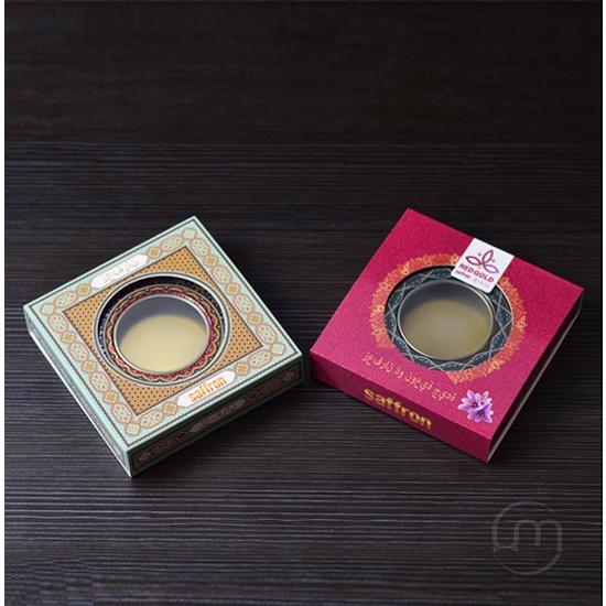 11.6x11.6x2.5cm- Hộp bao bì giấy ngăn kéo cho hộp thiếc saffron 3-10gr