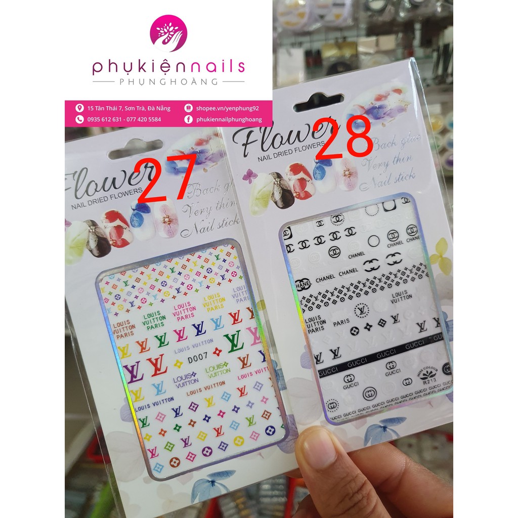 Nail Sticker Thương Hiệu Logo Nổi Tiếng- Dán Trang Trí - Nhiều Sticker Đẹp