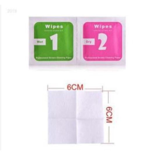 Combo 10 bộ giấy lau màn hình điện thoại (mỗi bộ 2 miếng) 1 ướt 2 khô
