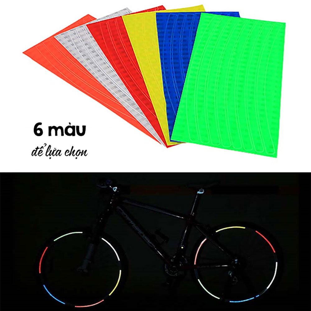 Miếng Dán Phản Quang, Decal Dán Vành Xe Đạp, Xe Máy Phát Sáng Vào Ban Đêm Siêu Đẹp