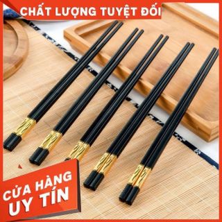 Combo 10 đôi đũa hợp kim mạ vàng chống mốc chống trơn