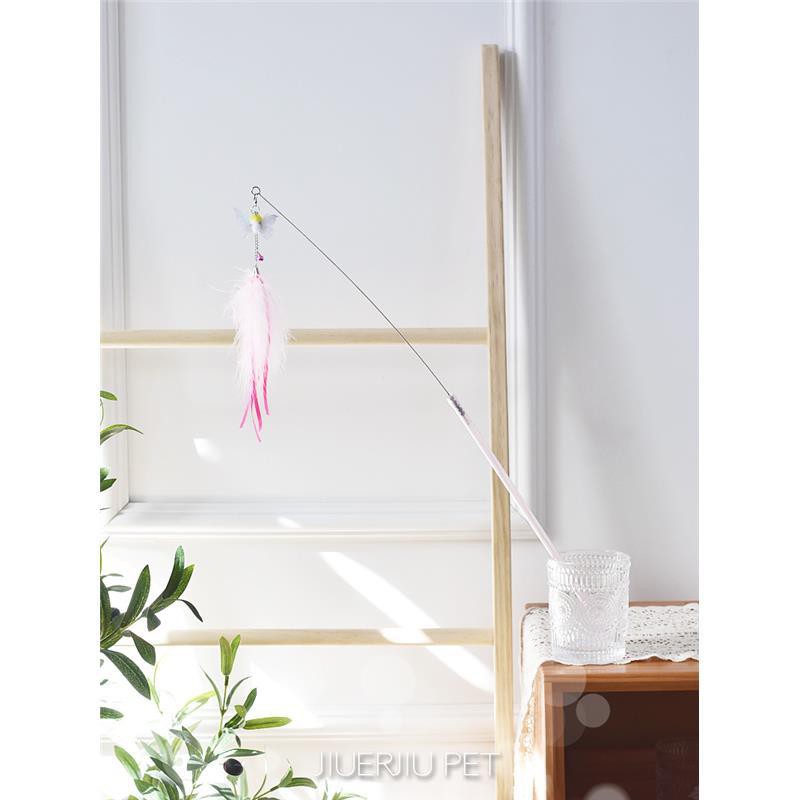 Taiwan Amy Carol Funny Cat Stick Feather Bell Clicker Bướm nhỏ Chuồn Côn trùng Đồ chơi cho mèo