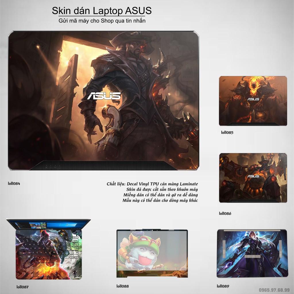 Skin dán Laptop Asus in hình Liên Minh Huyền Thoại nhiều mẫu 12 (inbox mã máy cho Shop)