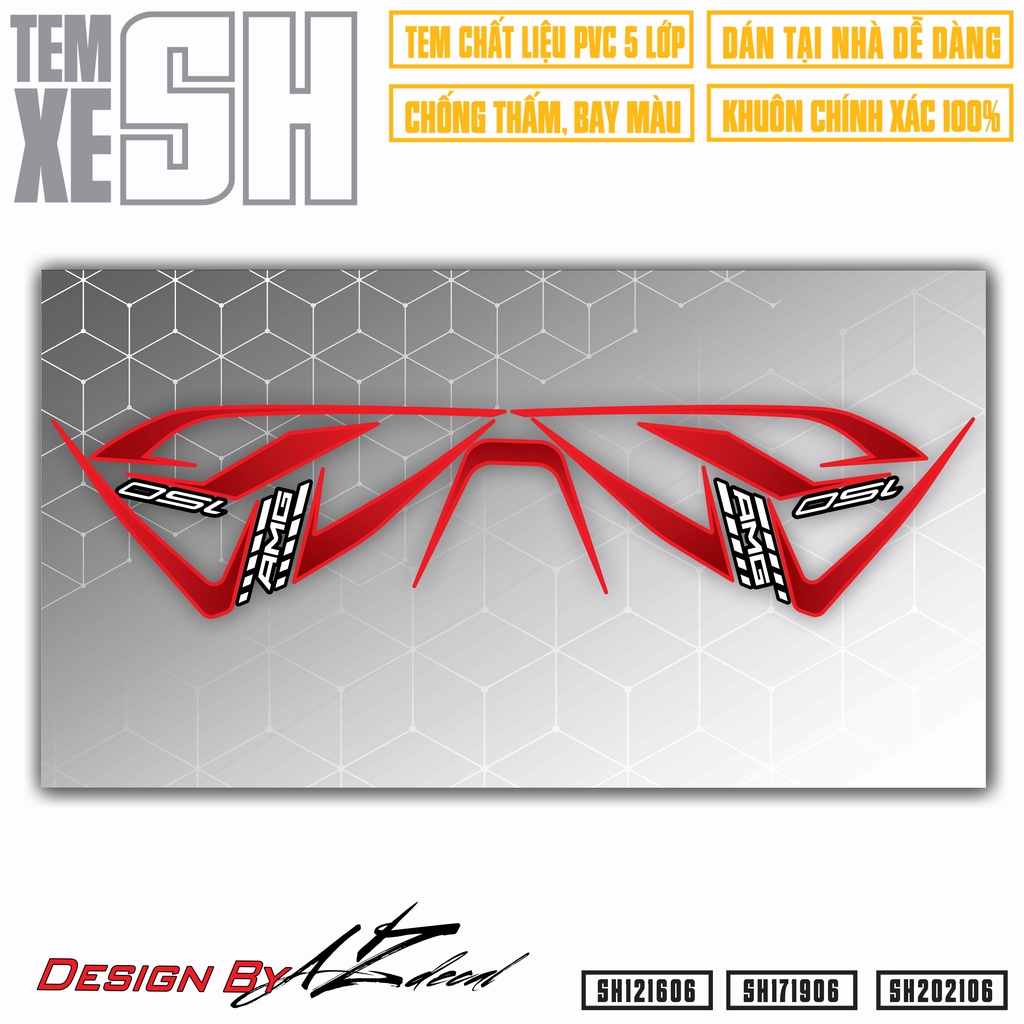 Tem Rời SH 2012 - 2022 Nhiều Màu AMG Gradient | SH06 | Decal Chế PVC Cao Cấp Chống Bay Màu, Chống Nước, Dễ Dán Tại Nhà