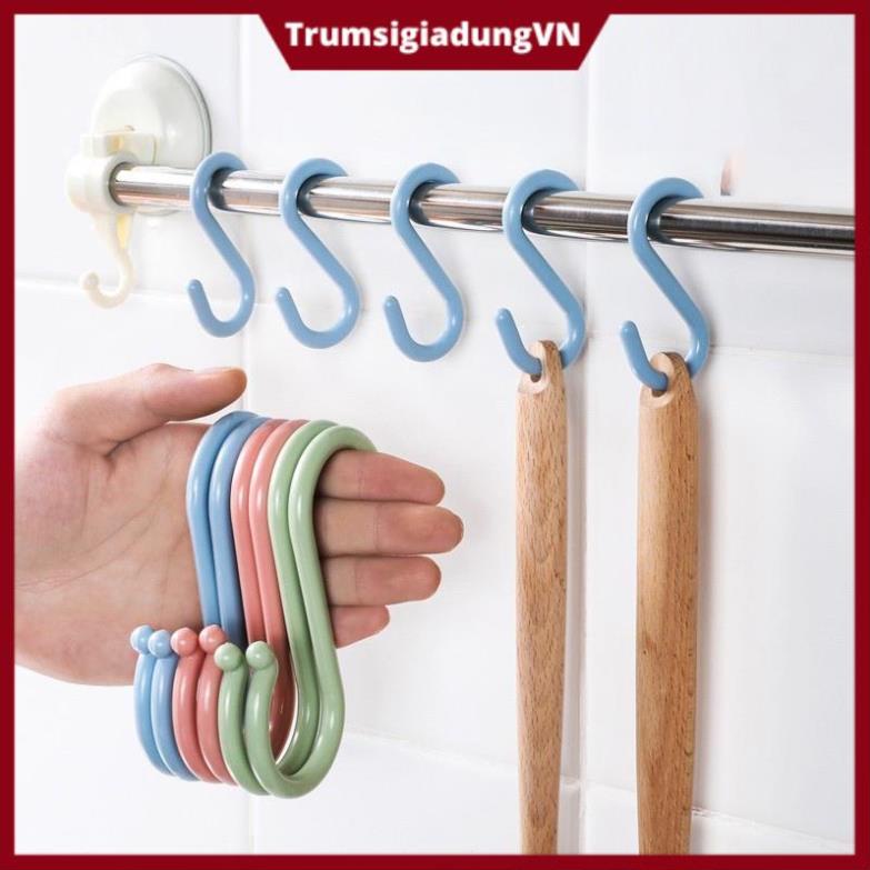 Móc Chữ S Nhựa Cao Cấp SET 8 MÓC Treo Quần Áo Treo Đồ Đạc Treo Hàng Đa Năng MS2194