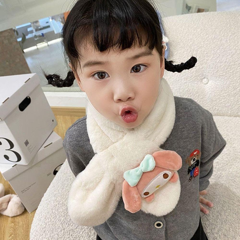 Khăn Choàng Cổ Bằng Vải Bông Họa Tiết Hoạt Hình Kuromi Dễ Thương Cho Bé