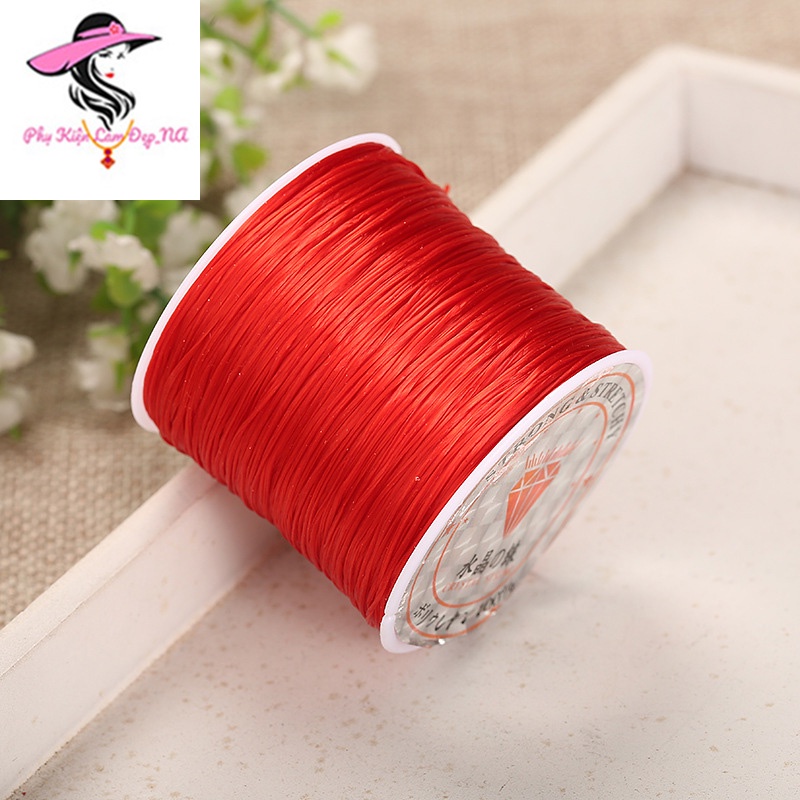 Dây Chun Xâu Vòng Tay Co Giãn, Loại Siêu Bền, Cuộn Dài 60m Đủ Màu Sắc
