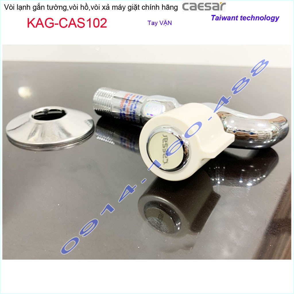 Vòi lạnh gắn tường Caesar KAG-CAS102, vòi xả nước tay vặn nước mạnh sử dụng tốt siêu bền